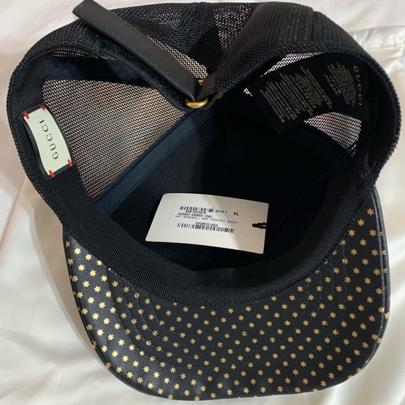 Gucci X Sega Leather Guccy Stars Baseball Hat Baseball Cap Beanie New - Picture 5 of 14